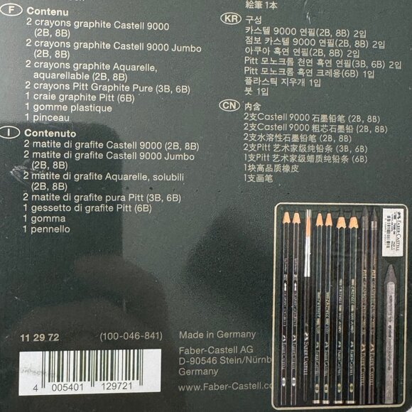 Faber-Castell 11 Pitt Graphite Set Graphite Pencils & Crayons Artistic w Tin NEW - Picture 3 of 7